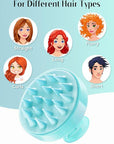 HEETA Scalp Massager Hair Growth, Soft Silicone Scalp Scrubber Shampoo Brush for Exfoliation, Dandruff Removal Head Massage Stress Relax, Wet & Dry Use for Thick Thin Curly Hair Care, Green