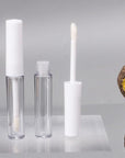 RDEXP 1.3ml Empty Lip Gloss Tube Clear Plastic Lip Gloss Containers Pack of 10 (White Cap)