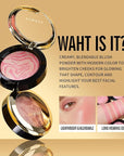 KIMUSE Baked Blush, Lighting Glow Marbleized Blush Powder Face