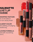 Morphe Soulmatte Velvet Lip Mousse Matte Lipstick - Air-Whipped, Soft Matte Lip Makeup with Vitamin E to Hydrate, Soften and Smooth Lips - Compatible (0.128 Oz)