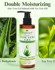 Aloe Vera Gel with Tea Tree Oil for Face & Body, Freshly-cut Aloe Vera Gel Ideal for Skin, Scalp, & Hair Hydration, Calming Moisturizer for Soothing After Sun Care Relief, 6.93 oz