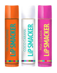 Lip Smackers Flavored Lip Balm Tropical Fever - Moisturizing, Soothing Trio Tiki Tangerine, Coco Cabana, & Pina Colada