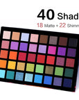UCANBE Spotlight Eyeshadow Palette + 15 PCS Eye Brushes Makeup Set, Professional 40 Color Matte Shimmer Glitter Eye Shadow Pallet Highly Pigmented Waterproof Long Lasting Make up Pallete