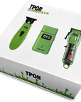 TPOB Slime 2 Barber Hair Clippers Trimmer Shaver Set for Men with Matte Green Case and X Fade Blade