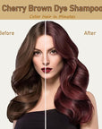 Fvquhvo Cherry Brown Hair Dye Shampoo, Hair Color Shampoo for Women Men, Colors in Minutes, Long Lasting Brown Hair Dye, Champu Para Pintar el Cabello, Easy to Use 16.90 Fl Oz