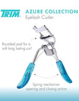 TRIM Azure Collection Bundle – for Removing Hair, Curling Lashes, Clipping & Filing Nails – Includes Slant Tip Tweezers, Eyelash Curler, Nail Clipper Set & Laser Cut Nail File – Blue Glitter Sparkle