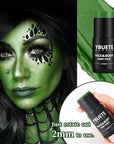 Green Face Body Painting Stick, Professional Full-coverage Cream Green Face Paint for St. Patrick's Day Halloween SFX Witch Monster Cosplay Makeup, Washable Body Paint for Adult Carnival
