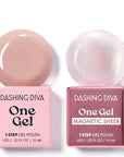Dashing Diva One Gel Color & Magnetic Topper Duo - Smitten - Kitten & Iridescent Glitter Topper - 3-in-1 Base Coat, Nail Color & Top Coat - Gel Nail Polish Set