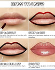 Cilrofelr Peel Off Lip Liner Stain, Long Wear Tattoo Lip Liner with Tweezer, Peel Off Lip Stain with Matte Finish, Long Lasting, Waterproof, Transfer-proof, Highly Pigmented Color (Cocoa)