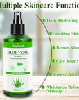Aloe Vera Spray from Freshly Cut Pure Aloe, Aloe Vera Spray for Skin& Hair, Aloe Vera Spray for Sunburn Relief, 6.93oz, Absorbs Rapidly, Infused wirh Cucumber Essence