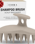 Fiora Naturals Scalp Massager Shampoo Brush - Silicon Scalp Scrubber & Exfoliator for Dandruff Removal and Hair Growth, Scalp Brush for Wet & Dry Hair, Shampoo Brush for Men, Women, Kids - BPA Free