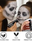 BOBISUKA Grey Face & Body Paint Stick Water-Based Washable Face Paint Makeup Stick for Halloween Skeleton, Skull, Zombie, Vampire, Cosplay, SFX, Sports Eye Black & Costume Party