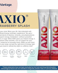 AXIO Regular Energy Drink Powder, Strawberry Splash, 30 Packets, Instant Energy Powder, Energy Supplement in a Drink Mix, w/B Vitamins, DMAE, L-Theanine, Quercetin, Green Tea & Pine Bark Extract