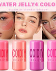 Cooling Water Jelly Tint/Blush,Burst Spritz (Poppy Pink+Coral) Multi-Use Lip