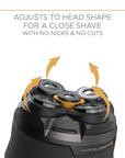 Microtouch Titanium Electric Head Shaver - Rechargeable Head and Face Shaver for Men, Cordless Razor, Hypoallergenic Wet/Dry Shaving, Precision Head Trimmer, Lithium Power, Battery Powered