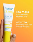 Seaweed Bath Co. Brighten & Protect Sheer Tint Face Fluid SPF 50 Zinc Oxide Sunscreen Lotion, 1.7 Oz., Tinted Mineral Facial Moisturizer Cream