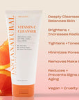 InstaNatural Vitamin C Cleanser Face Wash, Brightens and Reduces Signs of Aging, Fine Lines and Uneven Texture, with Coconut Water and Aloe Vera, 6.7 FL Oz