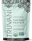 Truvani Vegan Pea Protein Powder | Mint Chocolate | 20g Organic Plant Based Protein Per Serving | 10 Servings | Keto | Gluten & Dairy Free | Low Carb | No Added Sugar