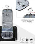BAGSMART Extra Large Toiletry Bag Hanging Toiletry Bag for Travel, Water-resistant Cosmetic Makeup Travel Bag, Capacity Travel Bag Organizer for Full-size Toiletries, Black-Large