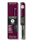 Revlon Liquid Lipstick with Clear Lip Gloss, ColorStay Overtime Lipcolor, Dual Ended with Vitamin E, 500 Limitless Black Cherry, 0.07 Fl Oz