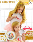 Temporary Gold Hair Color Wax for Kids, Blonde Colored Hair Styling Mud, Washable Goledn Style Dye for Girls Boys Teens, DIY Instant Hair Coloring Gel Cream for Cosplay Halloween Children's Day
