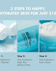 e.l.f. Skin Holy Hydration! The Essentials Mini Kit, Cleanser, Toner & Moisturizer for Hydrated & Balanced Skin, TSA-Friendly Sizes