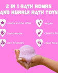 Unicorn Bath Bombs for Girls with Surprise Toys Inside (6 Pack) - Large Bubble Bomb for Kids, Gentle and Safe, Made in USA, Fizzies, Fruity Scents, Won't Stain Tub - Ideal Gift by Two Sisters
