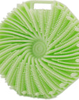Silicone Body Scrubber, Exfoliating Body Scrubber for All Skin Types, Handheld Shower Brush with Rich Lathering and Easy Cleaning (Green)