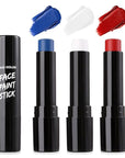BADCOLOR 3PCS Blue White Red Face Body Paint Stick, Cream Blendable Eye Black for Softball Football Baseball Lacrosse American Flags, Professional Face Painting for Halloween SFX Independence Day