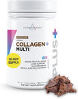 Livingood Daily Collagen Powder for Women & Men, Grass Fed Hydrolyzed Collagen Peptides, Protein & Multivitamins for Healthy Hair, Skin & Nails, Keto & Paleo, Gluten Free, Chocolate, 30 Servings