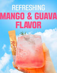 TEAZEN Mango Guava Kombucha Tea, Hydration Drink Mix, Sugar Free, Live Probiotics & Prebiotics, 10 Sticks, 1.76oz