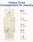 BAGSMART Travel Toiletry Bag with Jewelry Organizer, Hanging Travel Bag for Toiletries, Puffy Makeup Cosmetic Bag Organizer, Carry-on Travel Accessories Essentials, Beige-L