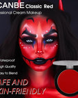 UCANBE Red Face & Body Paint Makeup Foundation, Professional Non-Toxic Cream Greasepaint, Oil-Based Face Painting Kit for Kids & Adults Party, Halloween SFX Devil Clown Vampire Costume Cosplay Makeup