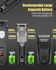 Hair Clippers for Men Professional Cordless Hair Clippers Electric Beard Trimmer and Foil Shaver Set Home Hair Cutting Kit Type-C Rechargeable for Barber Clippers with LED Display