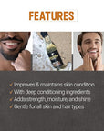 Woody's Energizing Beard Wash for Men, Cleanses and Conditions Skin and Facial Hair, For All Skin Types, 6.3 fl oz