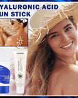 Sun Stick,Watery Sunscreen Stick for Face,Matte Long Lasting Non-Greasy SPF 50+Sunstick (2 Pcs)