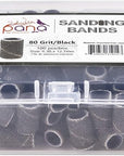 PANA 100 Pieces Nail Sanding Bands Professional Nail Manicure Great Fit for Nail Drill Bits for Acrylic Nails (80 Grit, Black)