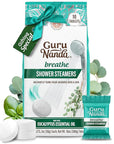 GuruNanda Breathe Shower Steamers for Aromatherapy 10 Pack, Relaxation Gifts for Women & Men with Essential Oils, Stress & Congestion Relief, Self Care