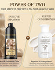 Natural Hair Dye Shampoo 3 IN 1, Hair Color for Gray Hair Coverage, Hair Coloring Shampoo for Women, Color Shampoo Beard Dye for Men, Vegan Ammonia Free Hair Shampoo (NATURAL BLONDE)
