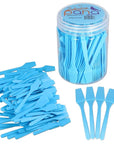 pana Brand Cosmetic Make Up Disposable Plastic 2.5Inch Spatulas Skin Care Facial Cream Mask Spatula (100 Pieces in a Container) (BLUE)