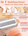 Electric Shaver for Women Bikini Trimmer Facial Hair Removal LED Display Womens Razors for Shaving IPX7 Waterproof Pubic Body Hair Trimmer