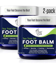 Tea Tree Oil Balm – Moisturizer for Dry Cracked Feet – Instantly Hydrates & Soothes Irritated Skin & Athlete's Foot – Best Foot Care for Women and Men – Made in USA 2PK