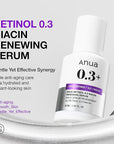 Anua Retinol Serum for Anti-Aging, Textured skin | 0.11% Retinol, 5% Niacinamide, 20+Soothing Ingredients Gentle for Beginner (30ml /1.01 fl.oz.)
