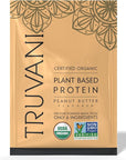 Truvani Vegan Pea Protein Powder | Peanut Butter | 32.7g Organic Plant Based Protein | 1 Serving | Keto | Gluten & Dairy Free | Low Carb | No Added Sugar