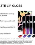 4PCS Halloween Matte Liquid Lipstick Lip Kit,24 Hour Long Lasting Red Lipgloss,Waterproof Smudge Proof Matte Lip Glaze,Gothic Festive Lip Gloss