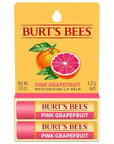 Burt's Bees Lip Balm - Pink Grapefruit, Lip Moisturizer With Responsibly Sourced Beeswax, Tint-Free, Natural Origin Conditioning Treatment, 2 Tubes, 0.15 oz.