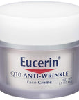 Eucerin Q10 Anti-Wrinkle Face Cream, Unscented Face Cream for Sensitive Skin, 1.7 Oz Jar