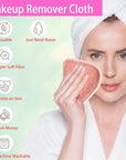 Makeup Remover Cloths for Face, Eye, Lips - Reusable Makeup Remover Pads Soft Microfiber Facial Cleansing Cloths 5 x 5 inch 6 Pack (Coral)