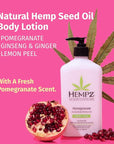 HEMPZ Body Lotion - Pomegranate - Bright Citrus - Daily Moisturizing Cream - 17oz