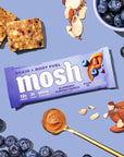 MOSH Blueberry Almond Crunch Keto Protein Bars, High Fiber, Low Carb, Gluten Free, High Protein, Brain Healthy Snack, 12 Count